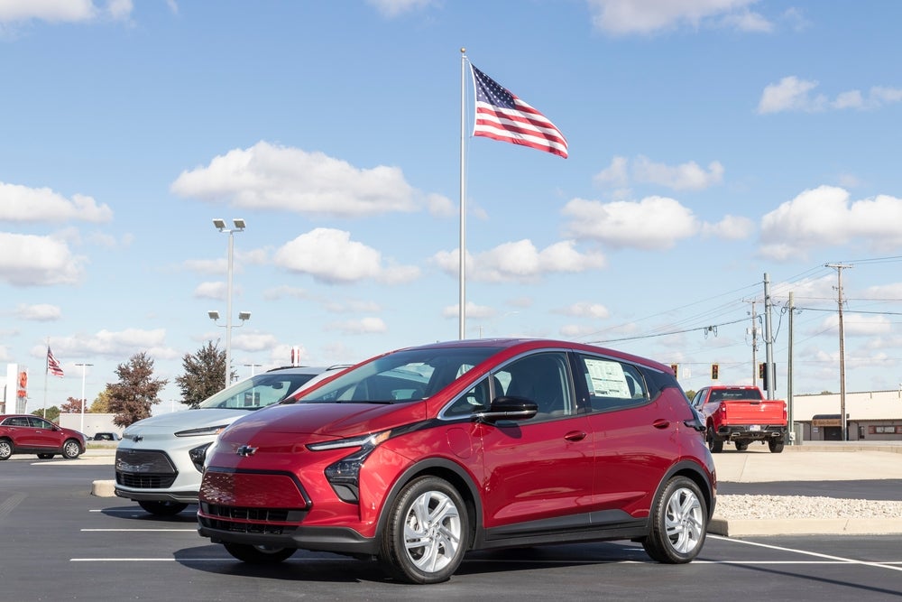 The 2023 Chevrolet Bolt EV has an EPA-estimated range of 259 miles (417 km) on a fully charged battery. Image credit: Shutterstock/Jonathan Weiss