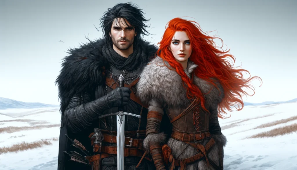 Imagen de representación de Jon Snow e Ygritte. Imagen Vía Dall-E 3