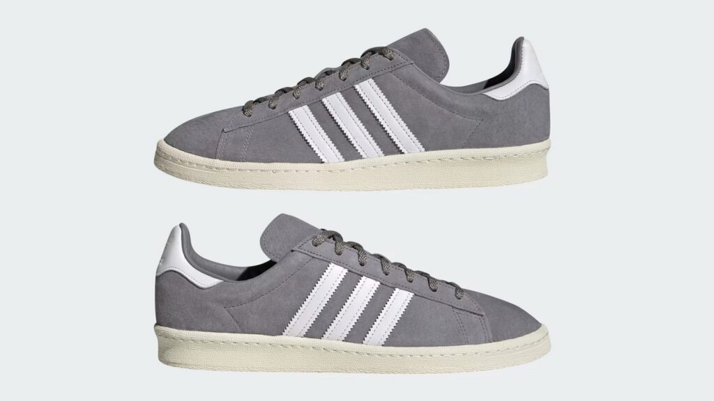 The vintage-inspired design of the Adidas Campus 80s is crafted with a premium, soft nubuck upper and lined with smooth satin. Image credit: Adidas