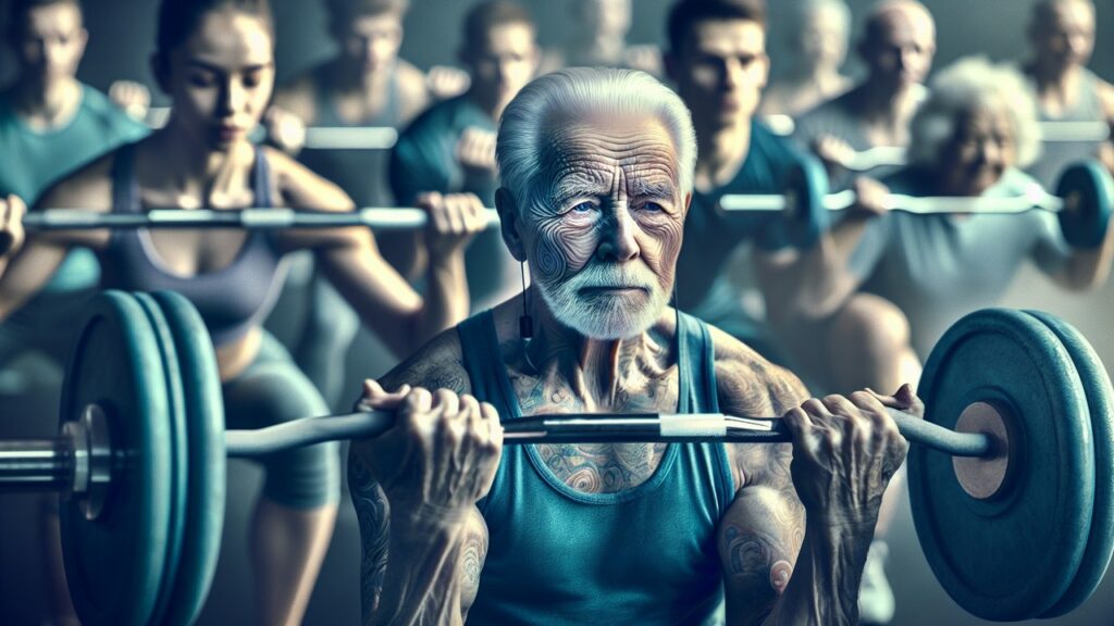 Building muscle gets tougher as you age. But it's not impossible. Image: Dall-E 3