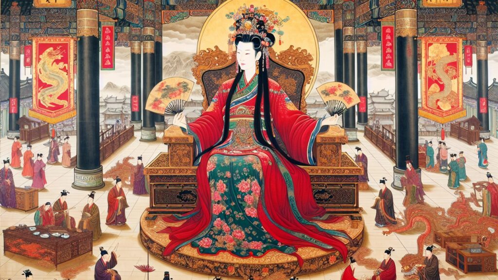 La emperatriz Wu Zetian es la única mujer que ha gobernado China. Imagen: Dall-E 3