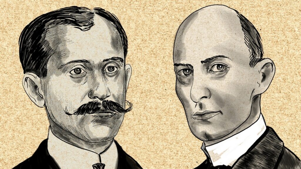 Famously known as the Wright brothers, the two invented the first motor-operated airplane. Image: Shutterstock/ German Vizulis