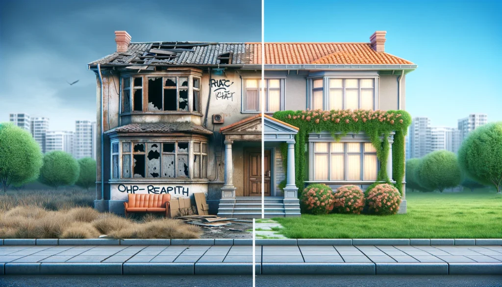 Imagen representativa de la diferencia entre una propiedad barata y de alta calidad | Imagen generada con Dall-E