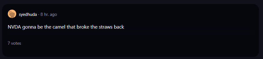 A comment that was a part of NVDA stock discussions on Reddit.