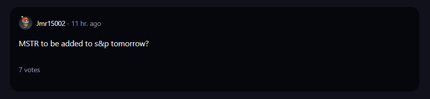 A comment on Reddit about MSTR stock.
