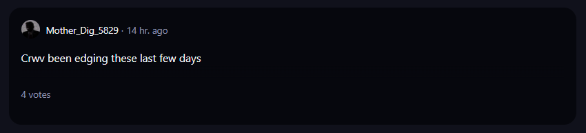 A screenshot of a comment on Reddit about CRWV.