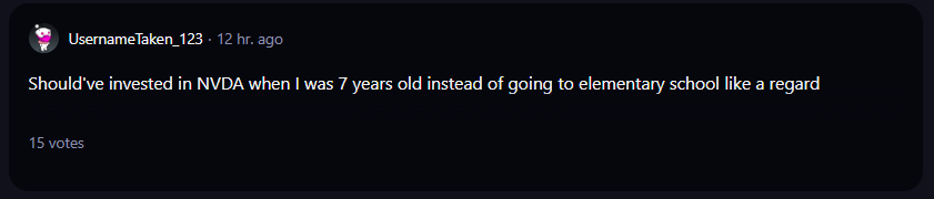 A comment on r/wallstreetbets subreddit about NVDA.