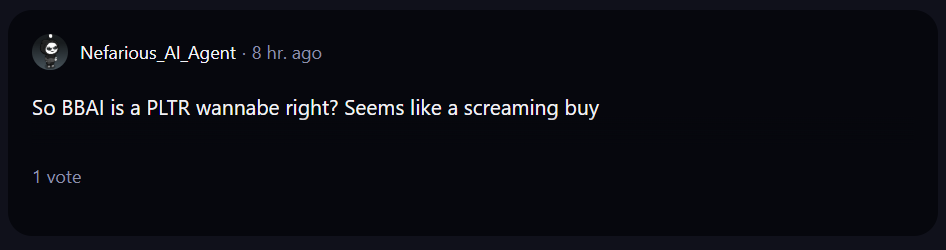 A comment on r/WallStreetBets subreddit. 