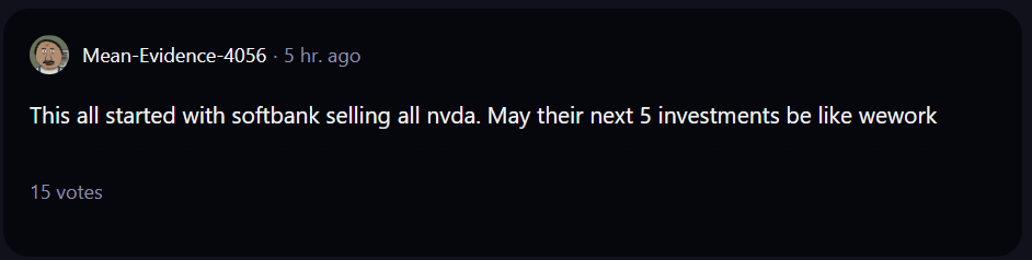 A comment on r/WallStreetBets subreddit. 