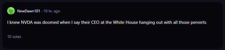 A comment on r/WallStreetBets subreddit.