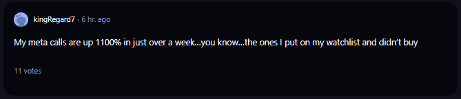 A comment on r/WallStreetBets subreddit. 