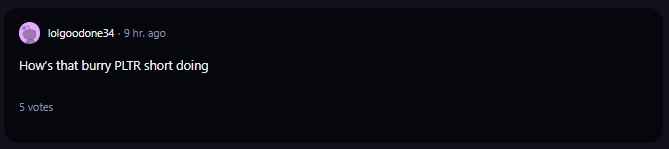 A comment on r/WallStreetBets subreddit. 