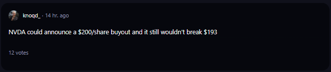 A comment on r/WallStreetBets subreddit.