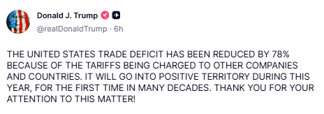 Trump's Truth Social Post.