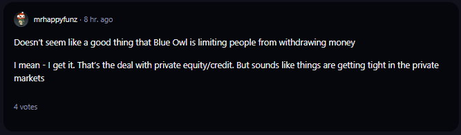A comment on r/WallStreetBets subreddit.