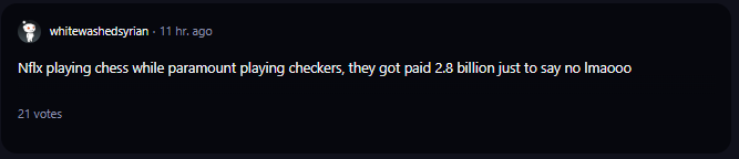 A comment on r/WallStreetBets subreddit. 