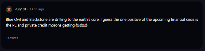 A comment on r/WallStreetBets subreddit.