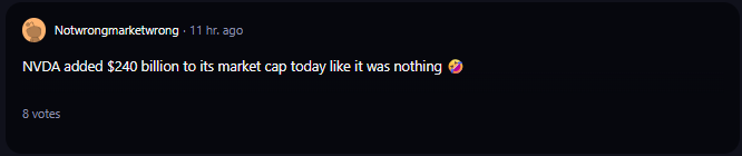 A comment on r/WallStreetBets subreddit. 