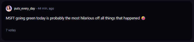 A comment on r/WallStreetBets subreddit. 