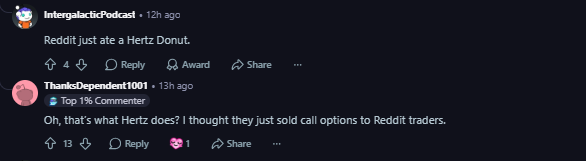 A comment on r/WallStreetBets subreddit. 