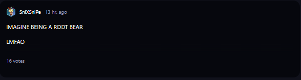 A comment on WallStreetBets subreddit.