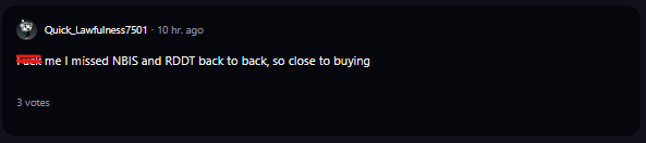A comment on WallStreetBets subreddit.