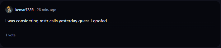 A comment on r/WallStreetBets subreddit.