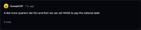 A comment on r/WallStreetBets subrredit.