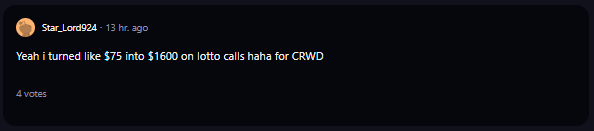 A comment on r/WallStreetBets subrredit.
